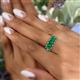 5 - Noura 5x3 mm Emerald Cut Emerald 5 Stone Wedding Band 