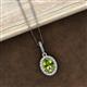 2 - Esha 8x6 mm Oval Cut Peridot and Round Diamond Halo Pendant Necklace 