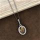 2 - Esha 8x6 mm Oval Cut Smoky Quartz and Round Diamond Halo Pendant Necklace 