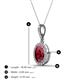 3 - Esha 8x6 mm Oval Cut Ruby and Round Diamond Halo Pendant Necklace 