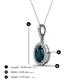 3 - Esha 8x6 mm Oval Cut London Blue Topaz and Round Diamond Halo Pendant Necklace 