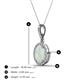 3 - Esha 8x6 mm Oval Cut Opal and Round Diamond Halo Pendant Necklace 