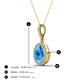 3 - Esha 8x6 mm Oval Cut Blue Topaz and Round Diamond Halo Pendant Necklace 