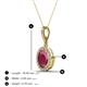 3 - Esha 8x6 mm Oval Cut Rhodolite Garnet and Round Diamond Halo Pendant Necklace 