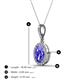 3 - Esha 8x6 mm Oval Cut Tanzanite and Round Diamond Halo Pendant Necklace 