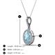 3 - Esha 8x6 mm Oval Cut Aquamarine and Round Diamond Halo Pendant Necklace 