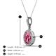 3 - Esha 8x6 mm Oval Cut Pink Tourmaline and Round Diamond Halo Pendant Necklace 