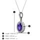 3 - Esha 8x6 mm Oval Cut Iolite and Round Diamond Halo Pendant Necklace 