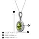 3 - Esha 8x6 mm Oval Cut Peridot and Round Diamond Halo Pendant Necklace 