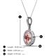 3 - Esha 8x6 mm Oval Cut Morganite and Round Diamond Halo Pendant Necklace 