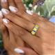 5 - Noura 5x3 mm Emerald Cut Yellow Sapphire and Diamond 5 Stone Wedding Band 