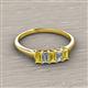 2 - Noura 5x3 mm Emerald Cut Yellow Sapphire and Diamond 5 Stone Wedding Band 