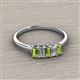 2 - Noura 5x3 mm Emerald Cut Peridot and Diamond 5 Stone Wedding Band 