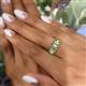 5 - Noura 5x3 mm Emerald Cut Peridot and Diamond 5 Stone Wedding Band 