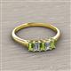 2 - Noura 5x3 mm Emerald Cut Peridot and Diamond 5 Stone Wedding Band 