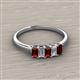 2 - Noura 5x3 mm Emerald Cut Red Garnet and Diamond 5 Stone Wedding Band 