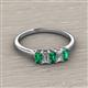2 - Noura 5x3 mm Emerald Cut Emerald and Diamond 5 Stone Wedding Band 