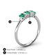 4 - Noura 5x3 mm Emerald Cut Emerald and Diamond 5 Stone Wedding Band 