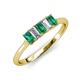 3 - Noura 5x3 mm Emerald Cut Emerald and Diamond 5 Stone Wedding Band 