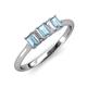 3 - Noura 5x3 mm Emerald Cut Aquamarine and Diamond 5 Stone Wedding Band 