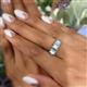 5 - Noura 5x3 mm Emerald Cut Aquamarine and Diamond 5 Stone Wedding Band 