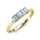 3 - Noura 5x3 mm Emerald Cut Aquamarine and Diamond 5 Stone Wedding Band 