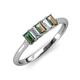 3 - Noura 5x3 mm Emerald Cut Diamond and Lab Created Alexandrite 5 Stone Wedding Band 