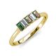3 - Noura 5x3 mm Emerald Cut Diamond and Lab Created Alexandrite 5 Stone Wedding Band 