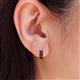 4 - Candice 2.00 mm Petite Red Garnet Double Row Hoop Earrings 