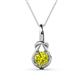 1 - Caron 6.50 mm Round Yellow Diamond Solitaire Love Knot Pendant Necklace 