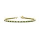 1 - Izarra 2.30 mm Green Garnet and Lab Grown Diamond Eternity Tennis Bracelet 