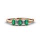 1 - Noura 5x3 mm Emerald Cut Emerald and Lab Grown Diamond 5 Stone Wedding Band 