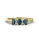 1 - Noura 5x3 mm Emerald Cut London Blue Topaz and Lab Grown Diamond 5 Stone Wedding Band 