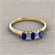 2 - Noura 5x3 mm Emerald Cut Blue Sapphire and Lab Grown Diamond 5 Stone Wedding Band 