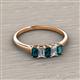 2 - Noura 5x3 mm Emerald Cut London Blue Topaz and Lab Grown Diamond 5 Stone Wedding Band 