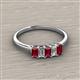 2 - Noura 5x3 mm Emerald Cut Ruby and Lab Grown Diamond 5 Stone Wedding Band 