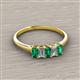 2 - Noura 5x3 mm Emerald Cut Emerald and Lab Grown Diamond 5 Stone Wedding Band 