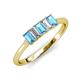 3 - Noura 5x3 mm Emerald Cut Blue Topaz and Lab Grown Diamond 5 Stone Wedding Band 