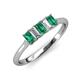 3 - Noura 5x3 mm Emerald Cut Emerald and Lab Grown Diamond 5 Stone Wedding Band 