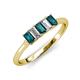 3 - Noura 5x3 mm Emerald Cut London Blue Topaz and Lab Grown Diamond 5 Stone Wedding Band 