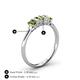 4 - Noura 5x3 mm Emerald Cut Peridot and Lab Grown Diamond 5 Stone Wedding Band 