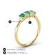 4 - Noura 5x3 mm Emerald Cut Emerald and Lab Grown Diamond 5 Stone Wedding Band 