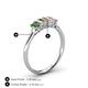 4 - Noura 5x3 mm Emerald Cut Lab Created Alexandrite and Lab Grown Diamond 5 Stone Wedding Band 