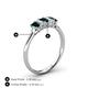 4 - Noura 5x3 mm Emerald Cut London Blue Topaz and Lab Grown Diamond 5 Stone Wedding Band 