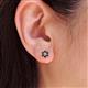 4 - Amora Black and White Black Diamond Flower Earrings 