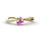 1 - Lucie Bold Oval Cut Pink Sapphire and Round Diamond 2 Stone Promise Ring 