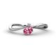 1 - Lucie Bold Oval Cut Pink Tourmaline and Round Diamond 2 Stone Promise Ring 