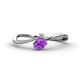 1 - Lucie Bold Oval Cut Amethyst and Round Diamond 2 Stone Promise Ring 