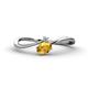1 - Lucie Bold Oval Cut Citrine and Round Diamond 2 Stone Promise Ring 