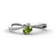 1 - Lucie Bold Oval Cut Peridot and Round Diamond 2 Stone Promise Ring 
